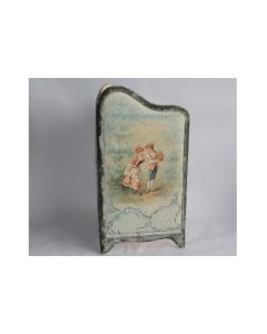 Porte courrier soie peinte Napoléon III