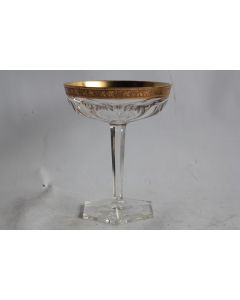 Coupe à champagne cristal Bohème frise dorée Vignes