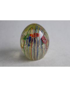 Œuf sulfure verre Murano Fleurs