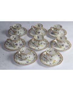 Huit tasses porcelaine de Limoges Haviland