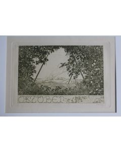 Gravure originale mois Octobre