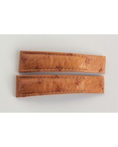 CORUM Bracelet pour montre cuir autruche marron 18 mm