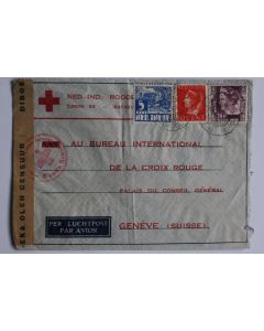 Enveloppe Croix rouge Inde orientale par avion 1941