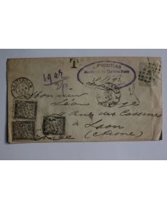 Timbres sur enveloppe France type duval 5c cachet J.Rootlieb 1892