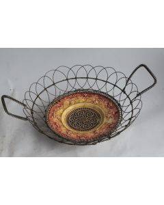 Corbeille à fruits fils de fer céramique Vignes