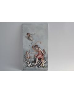 Bas relief porcelaine biscuit 1900 amour angelots
