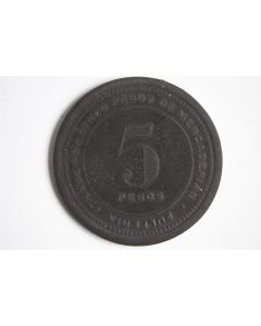 Monnaie 5 Pesos Société Française Mines de cuivre Collahuasi Chili