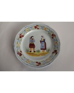Assiette faïence HB Henriot Quimper Bretons