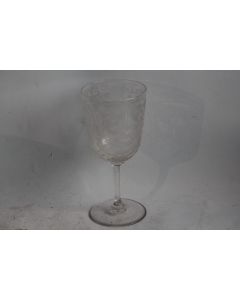 Ancien verre cristal gravé Fleurs alpines Forêt Noire Art Populaire