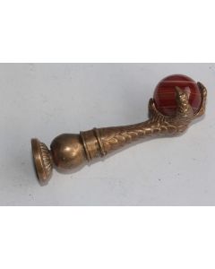 Sceau cachet Serre d'aigle bronze et agate