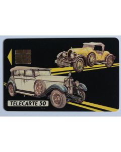 Télécarte à puce France Privée Aureus 2 Voitures anciennes 1990