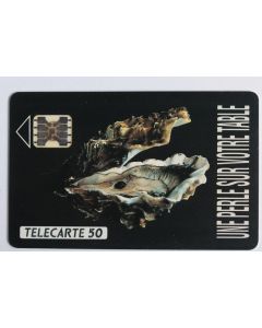 Télécarte à puce France Privée Huître Une perle sur votre table 1990