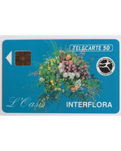 Télécarte à puce France Privée Interflora L'Oasis 1990