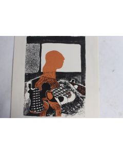 Lithographie originale Delapoterie Paul 1969 La vedette II