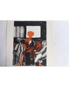 Lithographie originale Delapoterie Paul 1969 La vedette III