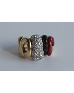 Bague OR 18K diamants Nouvelle-Bague Italie