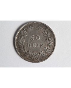 Monnaie argent 50 reis 1863 Portugal