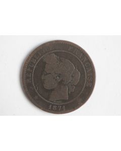 Monnaie 10 centimes Cérès 1871 K Bordeaux