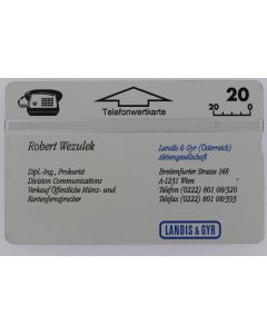 Télécarte L&G Robert Wezulek 410L Autriche Visitenkarten