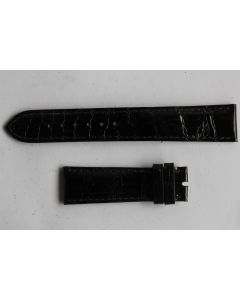 PATEK PHILIPPE Bracelet montre cuir noir brillant 20 mm