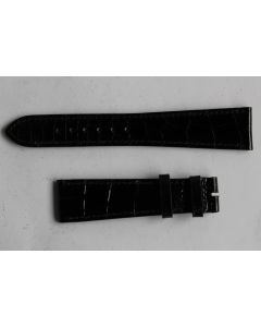 PATEK PHILIPPE Bracelet montre cuir noir brillant 20 mm