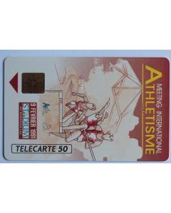 Télécarte à puce France Privée Athlétisme Meeting de Bordeaux 1991