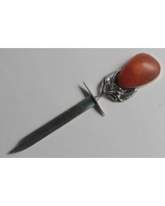 Coupe papier Ouvre lettre argent ambre Danemark