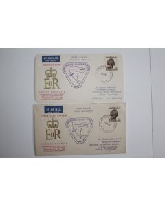 Enveloppe + CPA FDC Australian government Cocos Islands par avion 1955