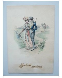 CP Carte de vœux époque Souhaits Sincères 1899