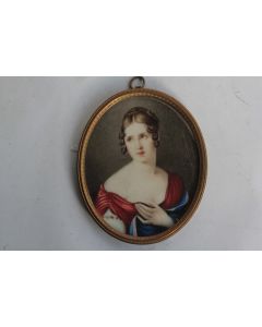 Peinture miniature Pauline Bonaparte d'après Salomon Guillaume Counis