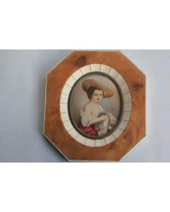 Peinture miniature portrait érotique sur ivoire Femme Heber