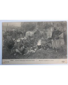 CPA Guerre 1914 Spahis marocains dans une ferme Ribecourt Oise