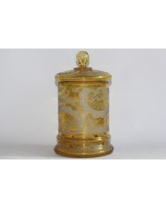 Pot couvert cristal Bohème cynégétique chasse