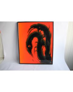 Tableau résine design signé JC 1998