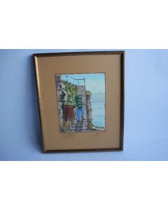 Peinture Scène de vie signée 1943