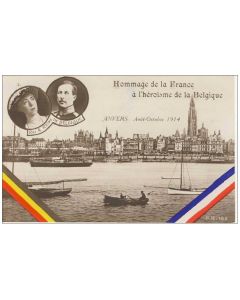 Lot de 4 CPA Famille royale Belgique Albert 1er roi des belges Guerre 1914-18