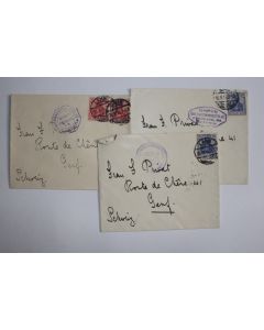 Lot enveloppes allemande avec cachet GEPRUFT FREIBURG différent 1916