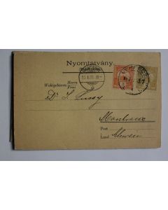 CPA Nyomtatvany hongrie avec grille tarif volaille 1902