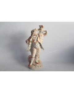 Grand sujet Petite fille Poupée porcelaine biscuit polychrome