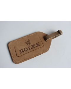 ROLEX grande étiquette de bagage cuir marron