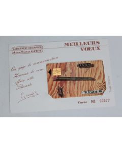 Télécarte à puce France Privée Guiot décoration + encart 1989