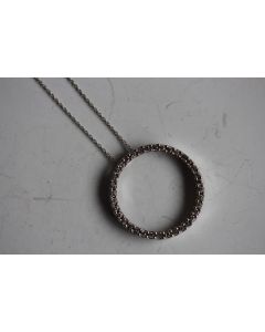 Bijoux Pendentif Or blanc 10 K + diamants