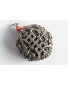 Pendentif argent corail Asie Chine Tibet