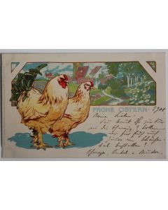 CPA illustrée Poules Frohe Ostern Meissner & Buch