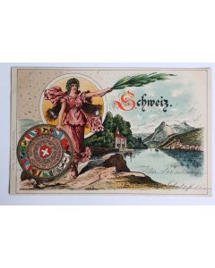 CPA Suisse Schweiz Künzli Blasons des cantons suisses
