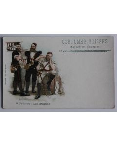 CPA Costumes Suisses Fribourg Les Armaillis