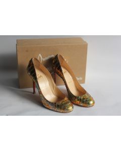 CHRISTIAN LOUBOUTIN Escarpins Fifi Python T38.5