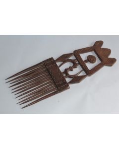 Ancien peigne Africain bois sculpté Objet ethnique