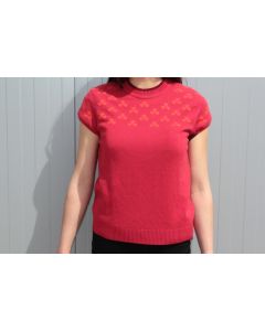 HERMES Pull Cachemire manches courtes Trèfles T38