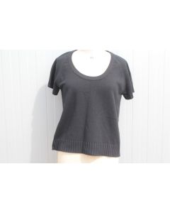 HERMES Pull Cachemire noir manches courtes T42